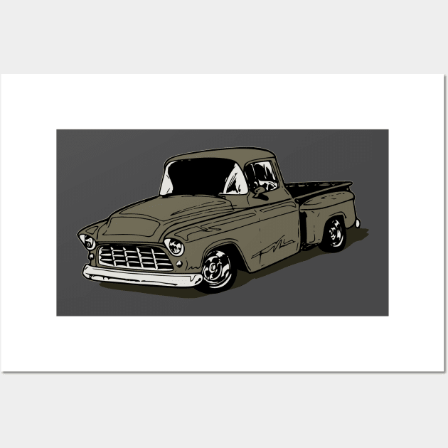 Gray 55 Chevy Truck Wall Art by ZoeysGarage